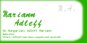 mariann adleff business card